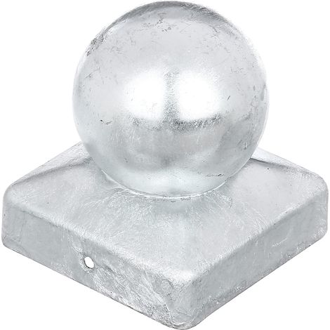 205829 Capuchon pour poteau en bois avec tête sphérique galvanisé à chaud 70 x 70 mm (1/4)