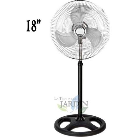 Ventilatore da Terra 18'' 45W con 3 Velocità e Altezza Regolabile