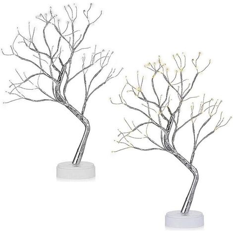 Lampada da tavolo Albero con rami 108 luci led lume bonsai Natale pasqua festa decorazioni casa addobbi moderno elegante touch - colorigenerali: BIANCO FREDDO (1/5)