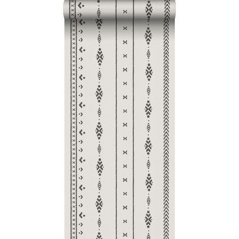 papier peint motif ethnique beige et noir - Sanders & Sanders (1/5)