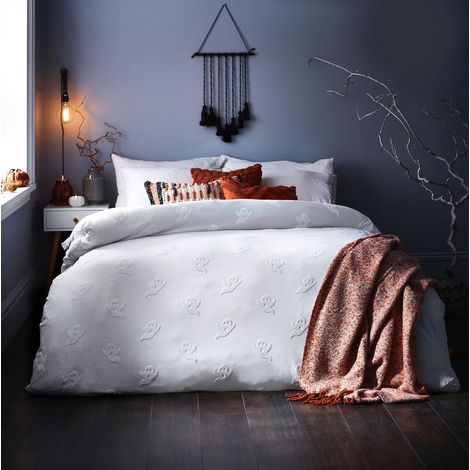 Ensemble de Housse de Couette King Tufted Ghost, Coton, Blanc (1/5)