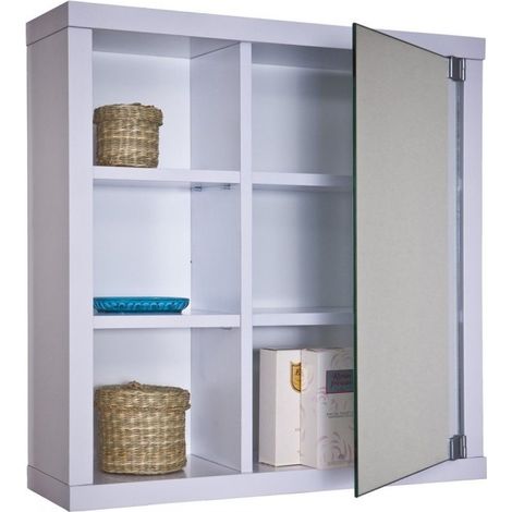 Armoire de toilette Gala 8910 TOPKIT avec miroir Armoire de toilette Dimensions : 60x60x18 cm Blanc (1/5)