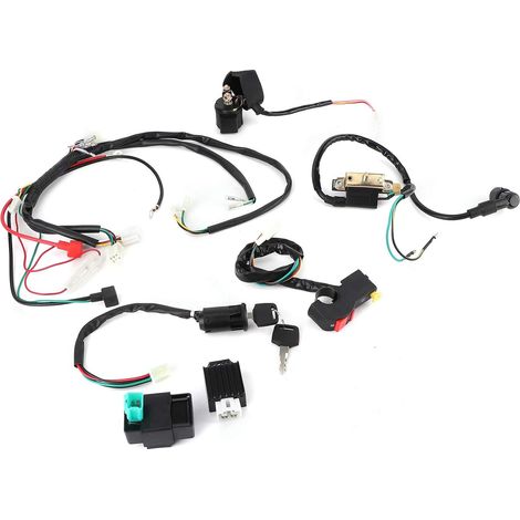Kit de Faisceau de Câblage de Moteur de Démarrage électrique PIT Quad Dirt Bike ATV - Fil d'allumage Complet et Composants Performance Améliorée (1/5)