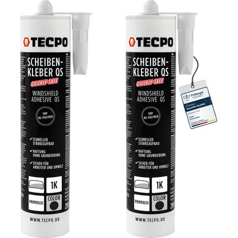 TECPO Scheibenkleber 2x 290ml Quickly-Safe, 290ml MS-Polymer primerlos mit Kleb- und Dichtstoff-Technologie Scheibenklebstoff (1/3)