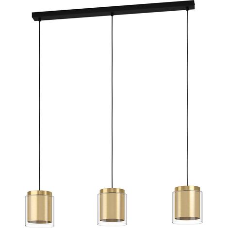 Lampe suspendue Lagunitas Noir, laiton, Or Clear L: 91 B: 15 h: 110cm Dimmable (1/4)