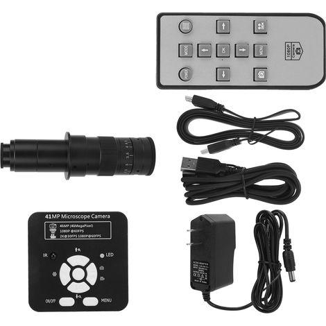 Caméra Microscope USB FHD 41MP avec Objectif C-Mount 180X pour Soudure PCB Industrie et Téléphone, Prise US, Outil d'Inspection de Précision (1/5)
