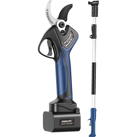 Tijeras de podar eléctricas, motor sin escobillas, batería de larga duración, con un mástil de 250 cm, dos baterías. (1/2)