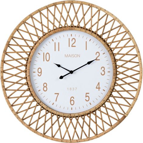 Horloge Murale en Rotin "Wonder" 61cm Naturel (1/2)
