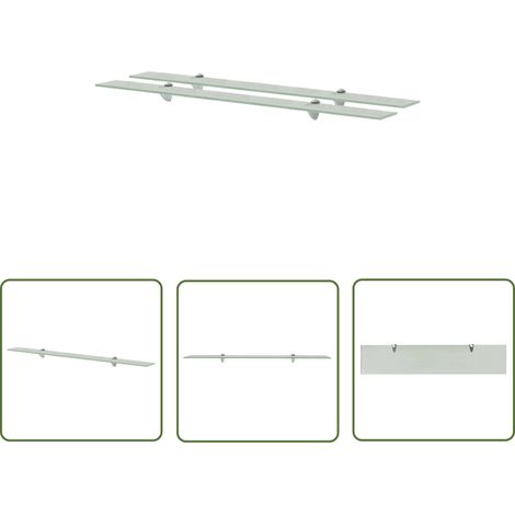 The Living Store Schweberegale 2 Stk. Glas 100x20 cm 8 mm - Wandregal - Glasregal - Modernes Regal - Badezimmerregal - Dekoratives Regal (1/5)