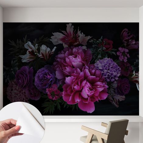 Carta da parati autoadesiva - impermeabile - murale da parete - decorazione murale - Eleganza floreale 152x104 cm (1/5)