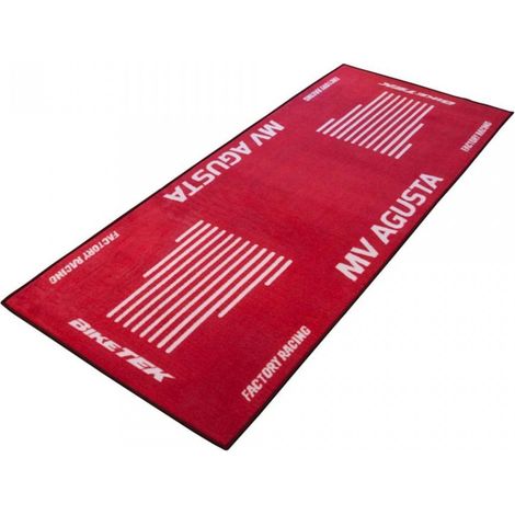 Tapis environnemental Biketek Garage Mat rouge blanc pour moto MV
