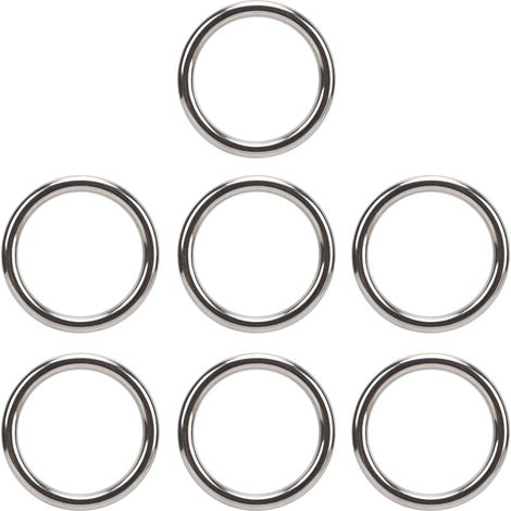 7 joints toriques en acier inoxydable 304, étanches et antirouille, joints toriques ronds soudés sans soudure, adaptés aux anneaux de fitness et aux anneaux de yoga, taille 7x50 mm. (1/5)