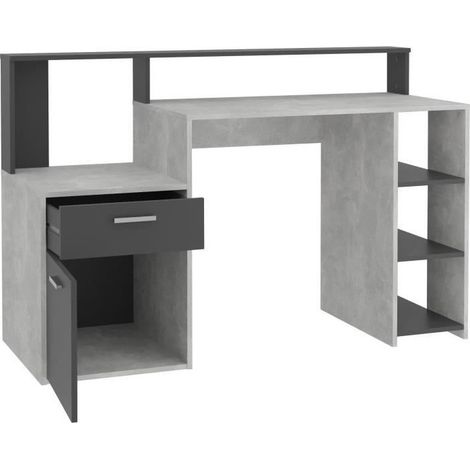 fmd Bureau BOLTON gris béton antracite 138 5x91 6 cm (1/4)