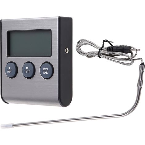 Thermomètre de cuisine numérique pour viandes et aliments, avec sonde, minuterie et alarme, écran LCD.-AquaForge (1/5)