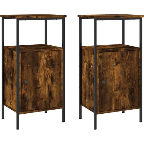 Maison Exclusive - Nachttische 2 Stk. Räuchereiche 41x31x80 cm Ho