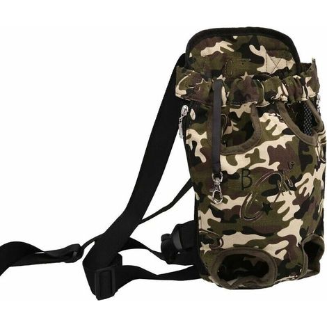 Sac de transport pour chien Sac à Dos pour Chien/Sac Ventral de Transport pour Chat Sac de Voyage pour Petit Animaux Portable (Bleu Orange, L) (1/2)