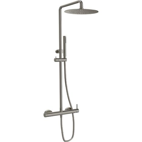 SANYCCES LOOP Einhebel-Rain Duschsystem 25 cm, Nickel gebürstet (1/2)