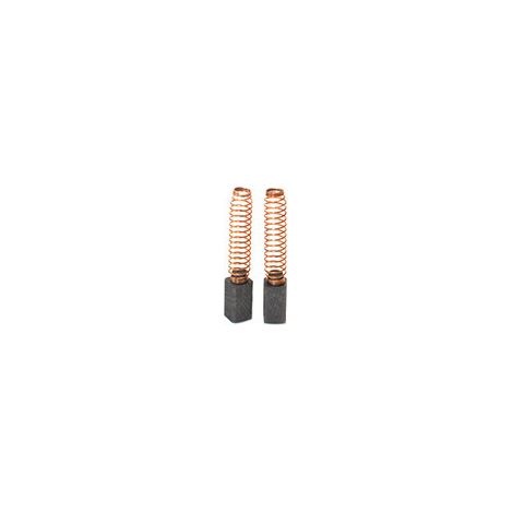 Set aus 2 anpassbaren Kohlen für Black & Decker. Maße 6,3 x 6,3 x 11 mm.