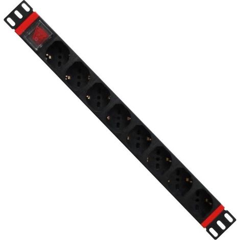 WP WPN-PDU-C01-08 Stromverteilereinheit (PDU) 8 AC-Ausgänge 1U Schwarz, Rot