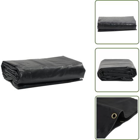 The Living Store Bâche anthracite 4x4 m 600 g/m² - Bâche Imperméable - Bâche De Protection - Bâche Extérieure - Bâche Voiture - Bâche Moto