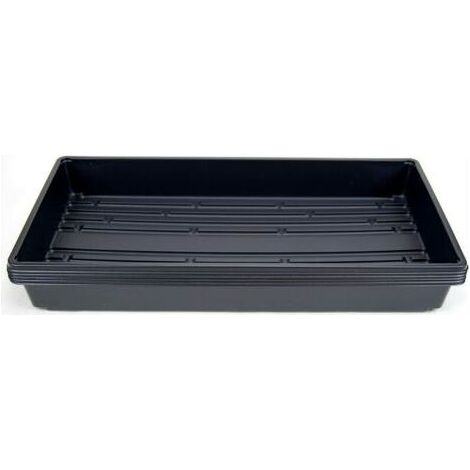 Lot de 5 plateaux de plantation en plastique noir durable (sans trous de drainage) 54 cm x 28 cm - Fleurs, semis,dyk. (1/4)
