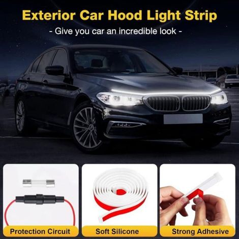 Bande lumineuse LED extérieure pour voiture 150 cm, bande de feux diurnes flexible 10-16V, bande lumineuse pour capot de voiture (1/4)