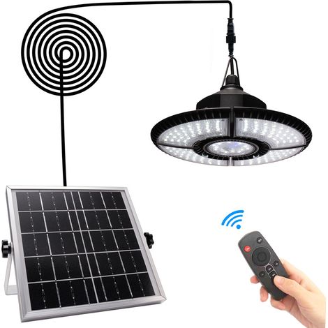 Lumière solaire d'intérieur 6v 5w, éclairage solaire de lustre à quatre feuilles un à un 4400MAH avec télécommande, adapté pour, maison, abri de jardin, pergola, cour de jardin, garage (1/5)