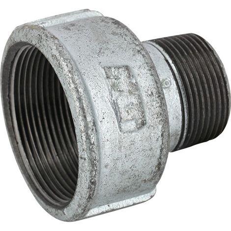 Raccord galvanisé manchon réduit femelle/mâle Ø 1''1/2 x 1'' – Fonte galvanisée pour plomberie – Résistant à la corrosion – Applications durables