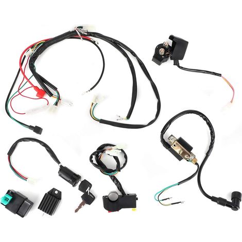 Kit de Faisceau de Câblage de Démarrage Électrique Moto PVC ABS pour Moteur 50cc 110cc 125cc Quad Dirt Bike ATV (1/5)