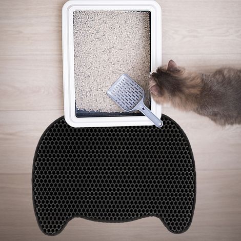 Tapis de litière - THE CONCEPT FACTORY - Noir - Design en nid d'abeille (1/5)