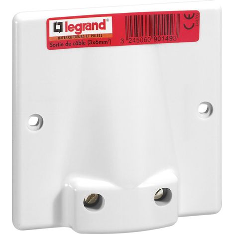 Legrand – Sortie de câble 20A à 32A avec volet – Serre-câble anti-arrachement – Fixation murale par vis – Pour câbles Ø17mm à Ø19mm