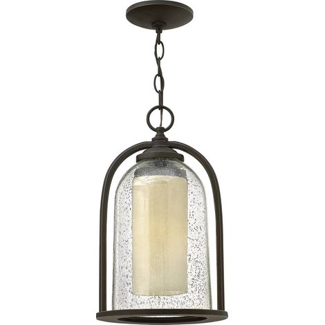 Lampe d'extérieur suspension lampe suspendue forme de cloche ALU verre bronze D 23,5 cm (1/5)
