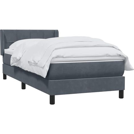 Boxspringbett mit Matratze Dunkelgrau 80x210 cm Samt vidaXL (1/5)