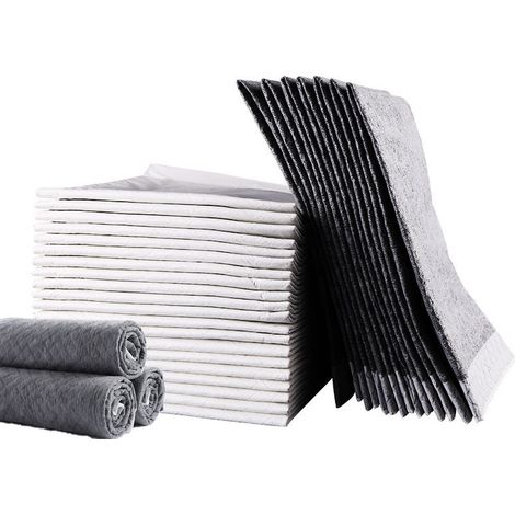 Pet urine pad couche chien urine pad couche épaisse couche déodorant chat animal formation toilette fournitures (50 morceaux de charbon de bambou ,4560)