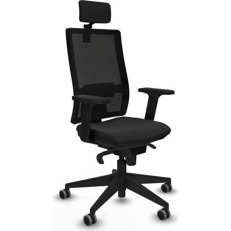 Horna sincro malla negra similpiel negro brazos 2D base piramidal cabecero 2D ruedas 65mm engomadas (1/5)