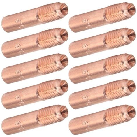 10 Pièces Buses de Soudage MIG 0.9mm Embouts de Contact de Soudage MIG Kit de Buses Conductrices en Cuivre pour Soudage Industriel (1/4)