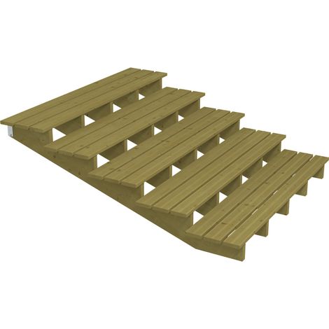 Plus Außentreppe Kiefer 5 Stufen 180 cm breit Schritttiefe 39 cm Außentreppe (1/2)