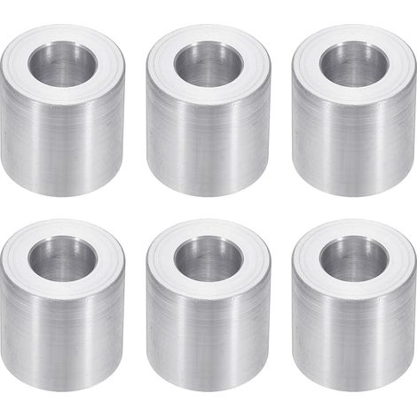 Rondelles en Aluminium M10, 6pcs Entretoise Métallique à Vis Ronde, Rondelle Plate pour Vis Tige Écrous Boulons, Bague d'Écartement en Métal 10.5mm ID x 20mm OD x 20mm Hauteur (1/5)