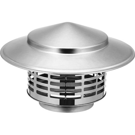 Chapeau Protège Cheminée Inoxydable Extérieur Acier le Argenté de en Parapluie Forme la Pluie et Empêche L'eau D'entrer Conduit, pour Toiture (1/5)