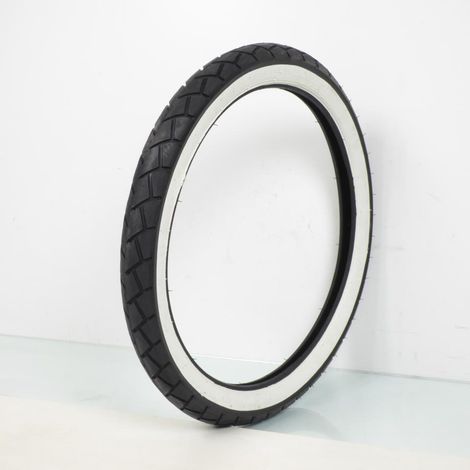 Pneu à flanc blanc pour mobylette cyclomoteur 2.25-17 2 1/4-17 (1/3)