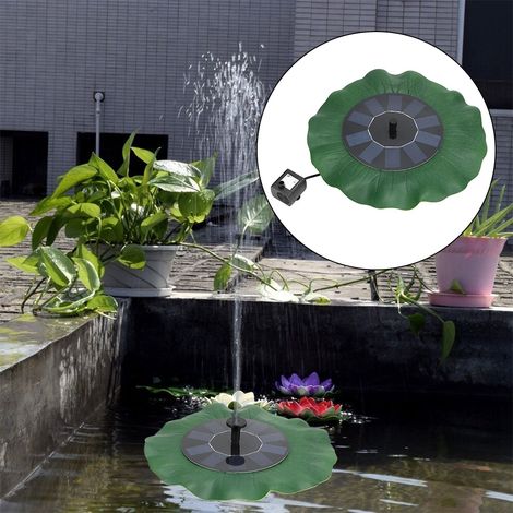 5V 1,6W Solar-Wasserbrunnenpumpe, schwimmender Landschaftsbrunnen für die Außendekoration mit 800mAh Lithium-Akku und Lotusblatt-Dekor (1/5)