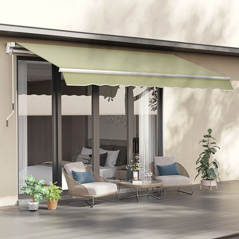 Tenda da Sole a Bracci per Esterno con Manovella, Metallo e Poliestere, 3x2.5m Beige