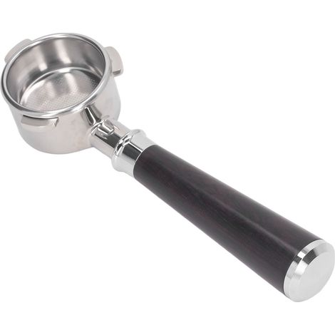 Porte-filtre sans fond 54 mm en acier inoxydable pour cafetière Breville série 8 (modèles 870 et 880), modèle universel A, finition palissandre. (1/5)