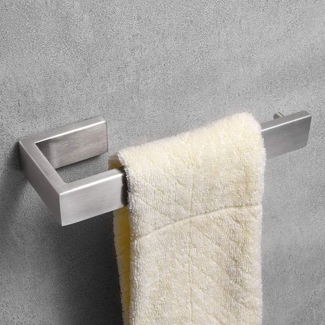 Matériel de salle de bains Porte-serviettes SUS 304 en acier inoxydable carré porte-serviettes anneau support d'étagère pour salle de bain cuisine garage robuste mural (1/5)