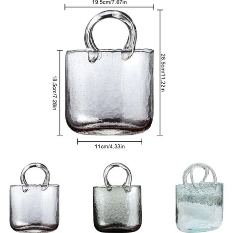 Vase en verre, sac à main transparent, composition florale pour salon, sac original, aquarium. « Remarques concernant la commande : Emballage en polystyrène + boîte intérieure » (1/5)