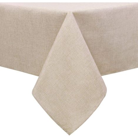 Nappe rectangulaire aspect lin, lavable et imperméable, pour usage intérieur et extérieur (1/5)