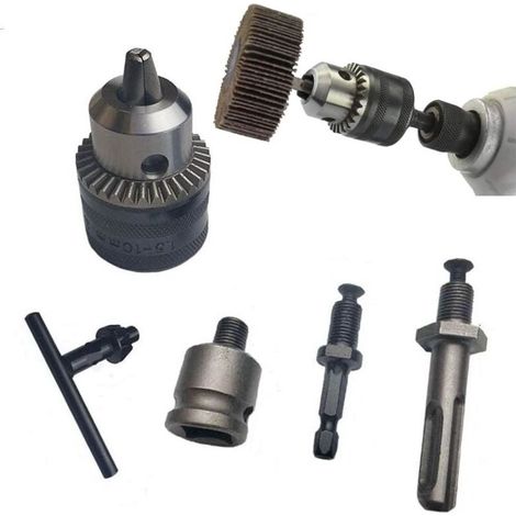Adaptateur Universel de Mandrin 1.5-13mm pour Perceuse - Kit Conversion SDS Plus/Pneumatique avec et Carré Femelle 1/2" - Compatible Perforateur & Outils à Chocs (1/4)
