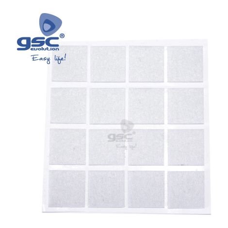Set 16 quadratischer Klebefilz 16x20mm Weiß GSC 003802765