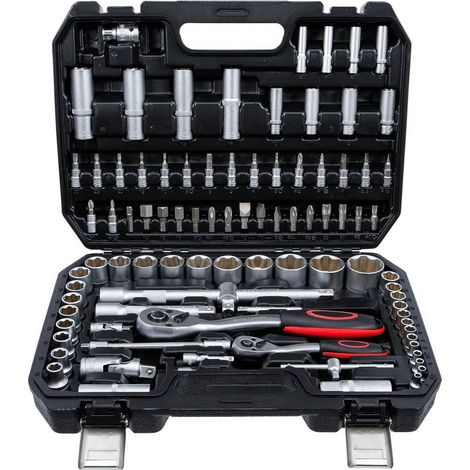 Coffret de Douilles 94 pcs 6,3 mm (1/4) et 12,5 mm (1/2) - Acier Résistant - Polyvalence et Durabilité - D-Work