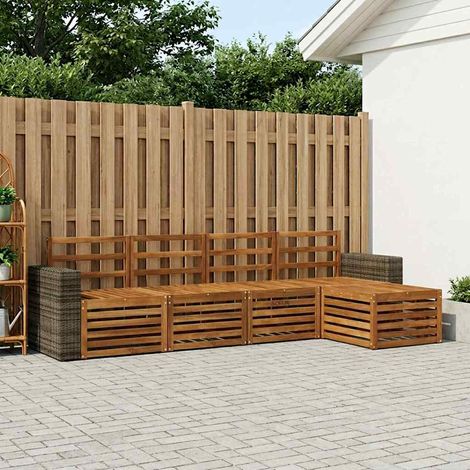 vidaXL Outdoor Sofa Set 5 pcs Natural (1/5)